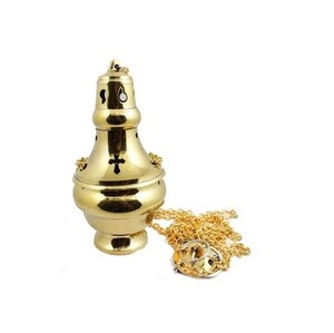 Croix supérieure d'encensoir en laiton fini de couleur d'or pour l'article décoratif religieux d'utilisation de décoration d'église - Product Image 3