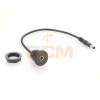 Câble de montage sur panneau rond DC 5521, connecteur à fourche à diapason DC 5,5 mm x 2,1 mm, rallonge de cordon d'alimentation pour éclairage LED, caméras de vidéosurveillance
