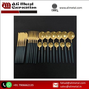 Juego de Cubiertos de acero inoxidable con diseño atractivo, juego de cubiertos dorados pulidos, vajilla para eventos, fiestas, hoteles - Product Image 2