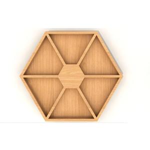 Plateau de service hexagonal en bois géométrique 4 Set fabriqué à la main pour la décoration intérieure minimaliste moderne à prix raisonnable - Product Image 3