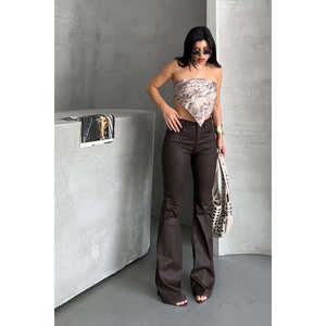 <span class=keywords><strong>Pantaloni</strong></span> a Zampa d'Elefante Stile Spagnolo a Vita Alta, Traspiranti e Comodi - Product Image 1