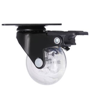 Roue pivotante industrielle pour meubles, 50 mm, transparente, avec frein, pour chaise de bureau et mobilier - Product Image 1