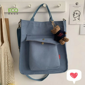 Sac d'école fourre-tout en toile de coton écologique réutilisable fourre-tout de Shopping sac en toile de coton - Product Image 5