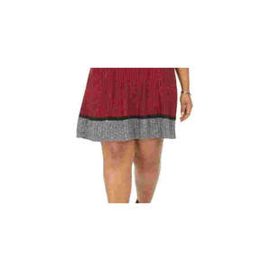 Robbie Bee Robe décontractée pour femme grande taille, pull rouge à col bénitier, silhouette ample et couleur contrastée, taille 3X - Product Image 3