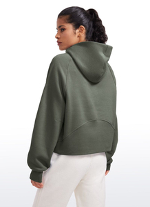 Jersey de lana de manga larga con media cremallera, Tops personalizados con bolsillos de canguro, suéter holgado con media cremallera, sudaderas cálidas para mujer - Product Image 4