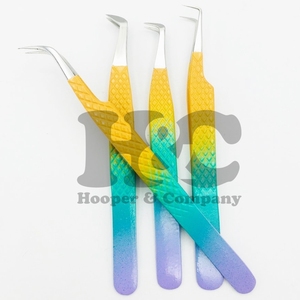 Pinzas profesionales para pestañas, logotipo personalizado para extensiones de pestañas postizas, Punta dentada de visón de acero inoxidable, MOQ BAJO sostenible - Product Image 1