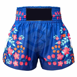 Pantalones Cortos de Muay Thai para Hombre Hechos a Medida, Cintura Elástica, para Adultos, Ligeros, Transpirables, con Estampado Digital Sólido - Product Image 1
