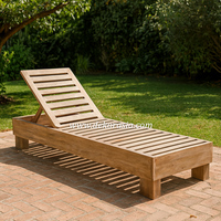 Chaise longue d'extérieur en teck de haute qualité, écologique, avec dossier inclinable réglable, pour villa, piscine, jardin et hôtel