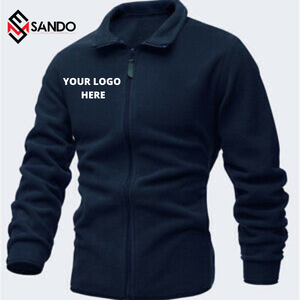 Jersey con bordado personalizado para hombre, sudadera atlética, sudadera deportiva gris lisa, para correr en invierno, hecha de poliéster/material de algodón - Product Image 5