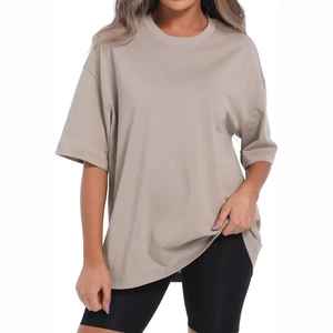 Top Trending 2025 Oversize 100% Cotton Boxy Tees Fabricante Red Women's Boxy Fit Blank Tee Girls T-shirts para mujeres - Product Image 5
