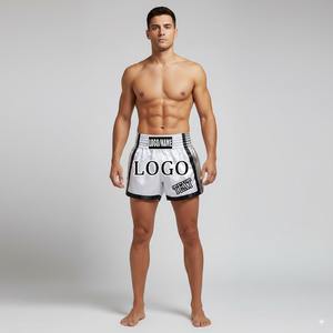 Custom <b>Muay</b> <b>Thai</b> <b>Shorts</b> Embroidered Sublimation Printed Durable <b>Muay</b> <b>Thai</b> <b>Shorts</b> Logo Breathable Fighting <b>Men</b> <b>Muay</b> <b>Thai</b> <b>Shorts</b> - Product Image 1