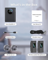Mikrofon Kerah Mini Profesional Nirkabel 2.4G Ganda 2000mAh Isi Ulang, Speaker Portabel untuk Guru di Ruang Kelas