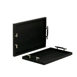 Atractivo diseñador para servir delicioso plato de servir con recubrimiento de polvo negro para fiesta, decoración de mesa, Bandejas para servir catering - Product Image 1