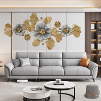 Magnifique sculpture murale suspendue en métal moderne à motif de feuille de Ginkgo, faite à la main, décoration d'intérieur, anniversaire de mariage, Pâques, Diwali