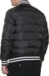 Blouson Bomber matelassé pour homme avec poignets en tricot côtelé doux et fermeture éclair - Product Image 4