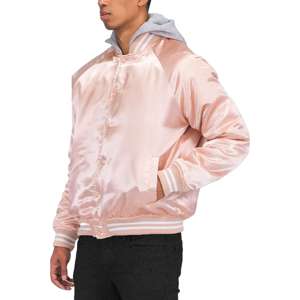 Chaqueta de béisbol de satén con estilo unisex, Pakistán bordado de hecho en logotipo personalizado, chaqueta de Letterman de satén para hombre - Product Image 6