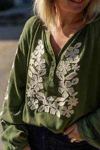 Blusa de Algodón Tejido Vintage Elegante de Fábrica Directa para Mujer, Suave, Transpirable, Informal, Formal, ODM, Verano Invierno, Excelente Valor - Product Image 3