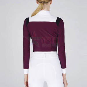OEM ODM Customized Waterproof Windproof Women's Equestrian <b>Horse</b> <b>Riding</b> Show Shirts Spandex/Polyester Professional Design - Product Image 2