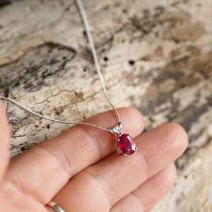 Collar de joyería fina de diseñador hecho a mano de plata de ley 100% con piedras preciosas ovaladas de rubí Natural 925 para mujer personalizado - Product Image 2