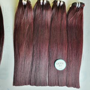 Extensions de cheveux humains vierges vietnamiens 100% bruts, double trame, lisses, en mèches, pour femmes noires, GUGU HAIR - Product Image 2