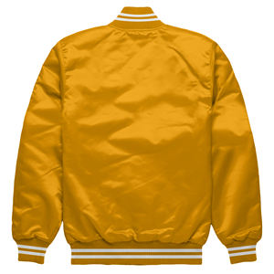 Chaqueta Universitaria Deportiva de Primera Calidad, Estilo Bomber, Color Amarillo Dorado Satinado, para Alto Rendimiento - Product Image 2