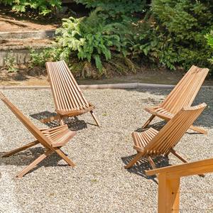 Stylish Custom Acacia <b>Wood</b> Folding Lounge <b>Chair</b> Low-Profile Design Waterproof Eco-Friendly Garden <b>Chair</b> Living Room Dining - Product Image 2