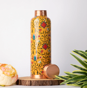 Ak Brass Summer Rajwadi Decorative Copper <b>Water</b> <b>Bottle</b> For Personal Use - Product Image 4