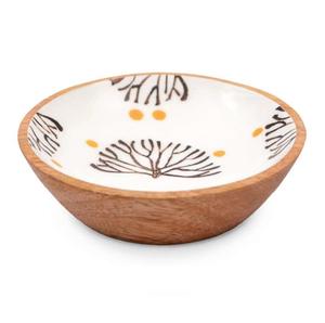 Tazón de Madera para Servir con Diseño Nuevo, Esmaltado e Impreso, Proveedor Mayorista, Tazón Decorativo Grande de Madera de Mango - Product Image 1