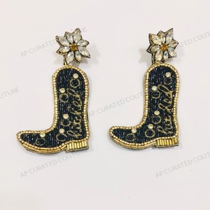 Exportador indio de botas de vaquero, Venta caliente de cuentas de semillas, pendientes de joyería de moda con cuentas de cristal de estilo Vintage de lujo - Product Image 1