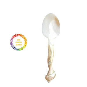 Cuillère artisanale artisanale en coquille de nacre Ustensile élégant et naturel pour décor ou cadeau de table de cuisine au sel de caviar - Product Image 2