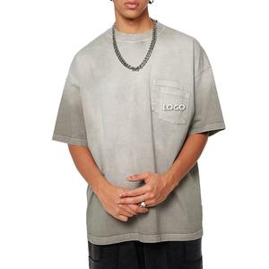 Camisetas de alta calidad Fade Cotton Camiseta de manga corta Hombres Vintage Loose Fit camiseta Sun Faded camiseta de gran tamaño - Product Image 6