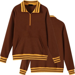 Customized Your Chapter Iota Brown <b>Quarter</b> <b>Zip</b> Embossed Sweatshirt Embroidered Crest Logo And Custom puff printing - Product Image 5