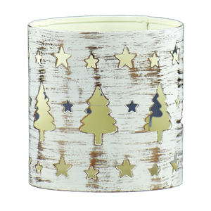 T-light votif gravé en métal argenté le plus vendu par Ambience Lifestyle White Wash Christmas Design pour la décoration intérieure - Product Image 1