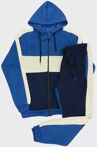 Nouvel ensemble de survêtement en molleton chaud pour homme, blocs de couleur, jogging d'hiver, ensemble de survêtement avec capuche et pantalon de jogging, vêtements de sport décontractés pour homme - Product Image 4
