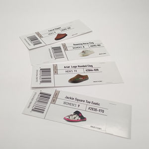Autocollant d'étiquette d'emballage de produit personnalisé pour la vente au détail avec code-barres Guide d'information sur les tailles de prix Chaussures et vêtement Étiquette de boîte en carton - Product Image 1