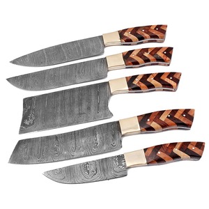 100% ensembles de couteaux de chef en acier damas de haute qualité en gros pas cher prix ensemble de couteaux de chef Offre Spéciale à vendre - Product Image 1