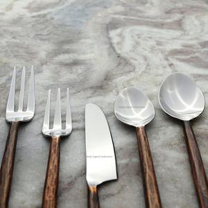 Elegante juego de cubiertos de metal y plata con mango redondo antiguo de cobre para el hogar, hoteles, mesa de comedor, juegos de cubiertos - Product Image 4