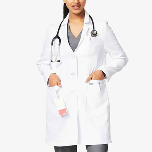 Top Trending Mujeres Bata de laboratorio de alta calidad a prueba de polvo Antiarrugas Fit Hospital Uniformes Scrub Enfermera Bata de laboratorio blanca Mujeres - Product Image 5