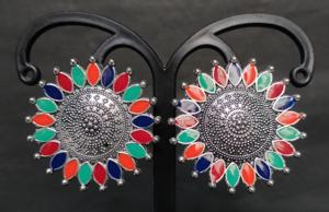 Wholesale Suppliers Earrings <b>Set</b> with Silver Plated Fashionable Earrings <b>Jewelry</b> for Women Wear by <b>Indian</b> Exporters - Product Image 3