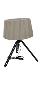 Hot Sale <b>Small</b> Metal Tripod Desk <b>Lamp</b> with Cotton <b>Shade</b> Black Texture LED Warm White Light for Home Decor - Product Image 3