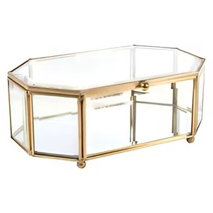 Elegante Caja de Joyería de Metal y Vidrio de Diseño de Lujo, Caja de Almacenamiento de Joyería con Marco de Metal - Product Image 4