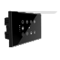 Interrupteur tactile intelligent Wi-Fi 4 voies Fox Domotics avec contrôle du ventilateur, certifié CE, taille standard