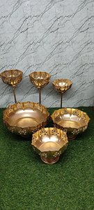 Style Premium dernière conception décor de Table en laiton Urli bol personnalisé décoration de fête de mariage fantaisie couleur pleine - Product Image 3