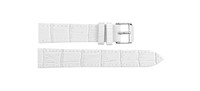 Bracelet de montre unisexe en cuir véritable blanc 1304, 8-24 mm, boucle en acier inoxydable, réglable, pour montre connectée, respirant et souple