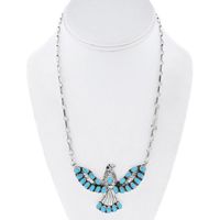 Collier pendentif aigle navajo authentique en argent sterling et bijoux occidentaux turquoise