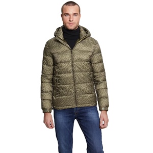 Custom Coated Heavy Warm Breathable Winter <b>Puffer</b> <b>Jacket</b> Men Stand Collar Hood Long Length <b>Thin</b> Thickness Plus Size Windproof - Product Image 1