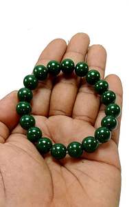 <b>Crystal</b> <b>bracelet</b> Green Jade Obsidian Round Beads <b>Bracelet</b> 8mm Stone Gemstone Fashion Men and <b>Women</b> Gift Energy - Product Image 3