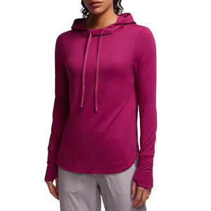 Sudadera con capucha de manga larga con protección solar UPF 50 + para mujer, Sudadera ligera para correr con orificio para el pulgar - Product Image 3