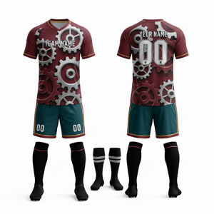 Conjunto de Uniforme de Fútbol para Equipo |   Tela de Secado Rápido 100% Poliéster |   Impresión por Transferencia de Calor con Colores Personalizados |   Nombre del Equipo Personalizado |   Fútbol - Product Image 5