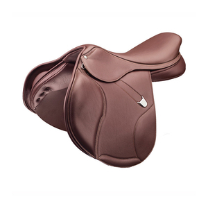 Selle de saut de cheval en cuir véritable double rabat couture fine produit équestre de qualité pour les cavaliers - Product Image 6